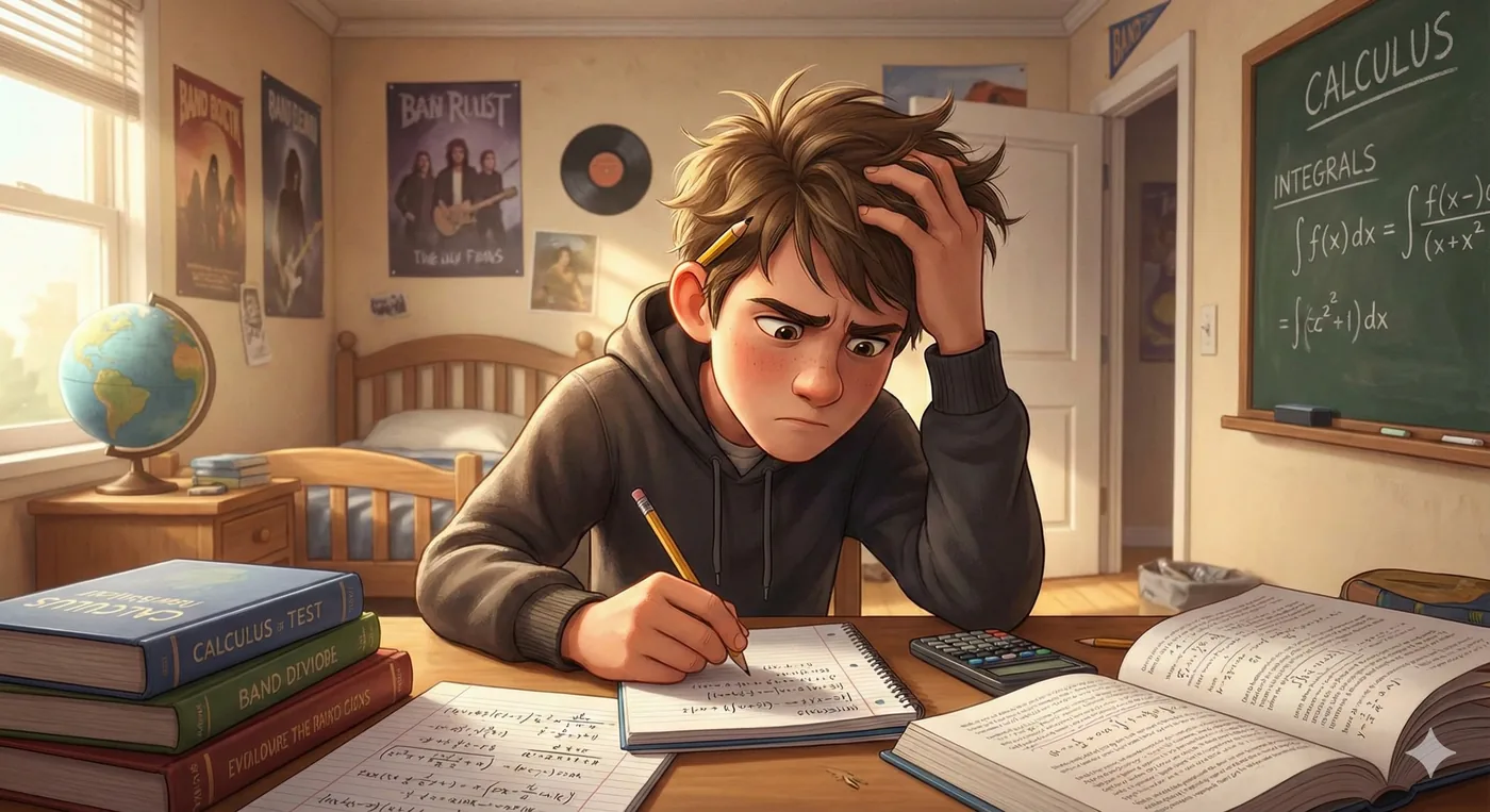 Öğrenci deneme analizi yaparken ve matematik soruları çözerken